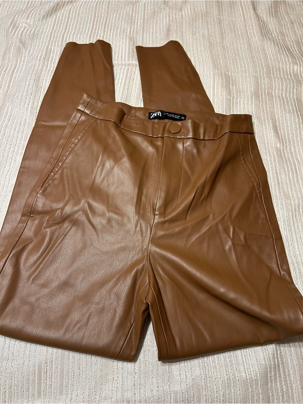 Zara Tan Faux Leather Men’s Pants